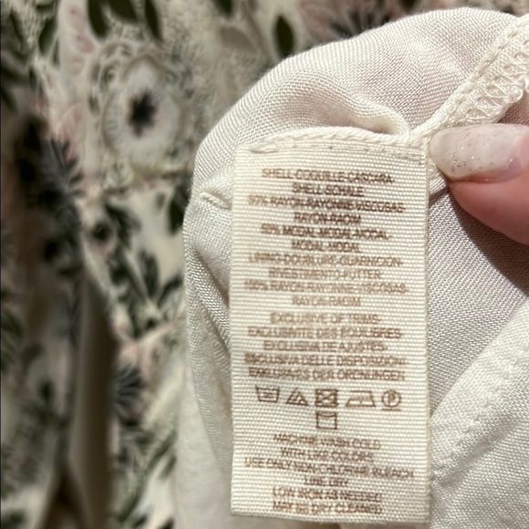 Free People Mini Dress Blouse Tunic Top Floral Pockets Green Tassels Cottagecore - Picture 7 of 12